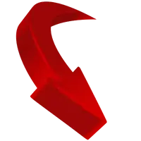 3D red arrow with downward right direction
